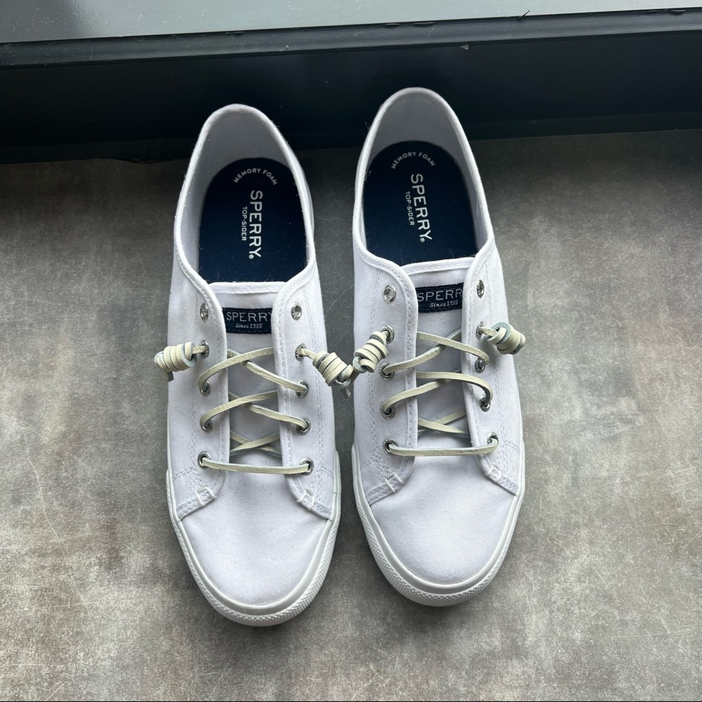 Sperry White Slip On Sneakers